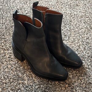 Franco Sarto Black Leather Women's Ankle Boots
